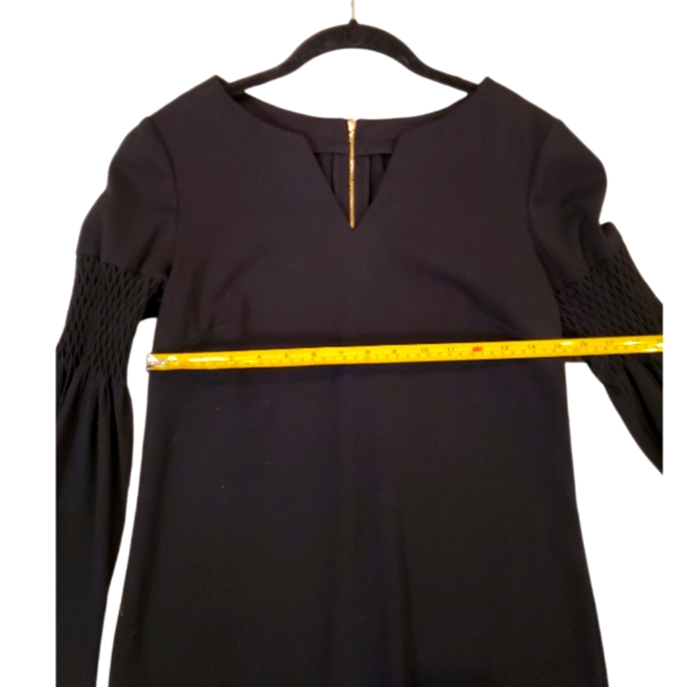 Phoebe Couture Black Flare Sleeve Shift Mini Dress Size 4 - Picture 3 of 6